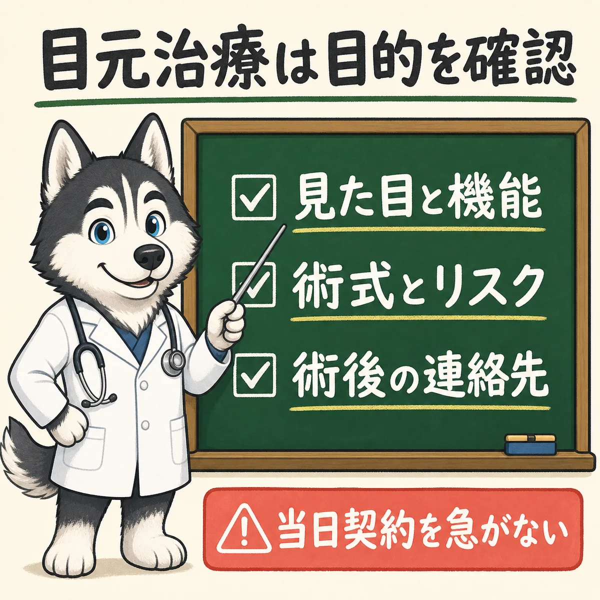 目元治療の目的と術後対応のポイント